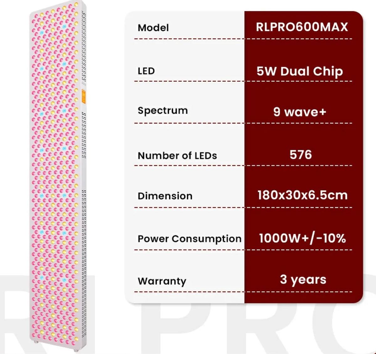 TimeLight Pulse Full Body Red Light Therapy Panel | 576 LED Recovery & Performance System