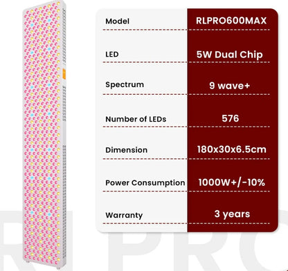 TimeLight Pulse Full Body Red Light Therapy Panel | 576 LED Recovery & Performance System