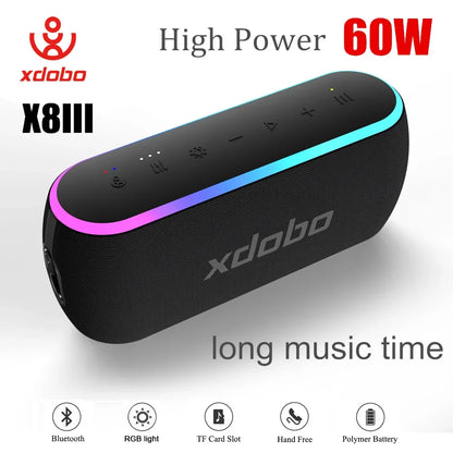 XDOBO X8 III Bluetooth Speaker Wireless Subwoofer 6600mAh 60W Powerful Deep Bass Power Bank Outdoor Party Hiking Music Fun