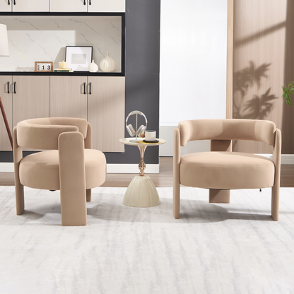 Accent Chair for Living Room Velvet Comfy Single Sofa Chair Mid-century Modern