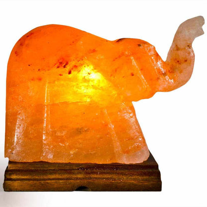 Elephant Shaped Salt Lamp - 9" avg. - Cord, Bulb, Dimmer