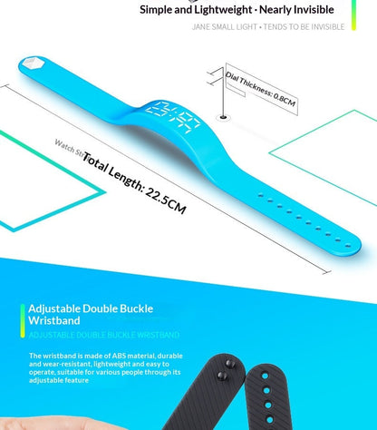Fitness Smart Bracelet Waterproof Pedometer LED Watch Vibration Alarm Student Childrens Electronic Watch T5S