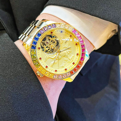Mens Fully Automatic Mechanical Watch With A Large Flywheel