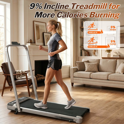 3-In-1 Under Desk Treadmill with Incline - Antique Silver