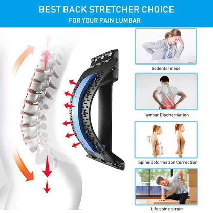 Black Purple Back Stretching Device Muscle Back Massage Relax Stretcher Posture Therapy Back Stretch Spine Pain Relief Stretcher Support Lower And Upper Muscle Pain Relief