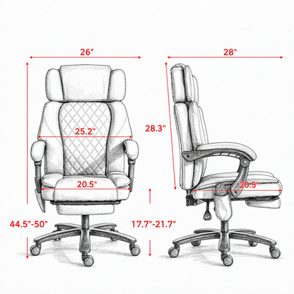 Massage Office Chair, 400lbs Capacity Desk Chair With Heat, Adjustable Headrest, Reclining & Footrest, Light Gray
