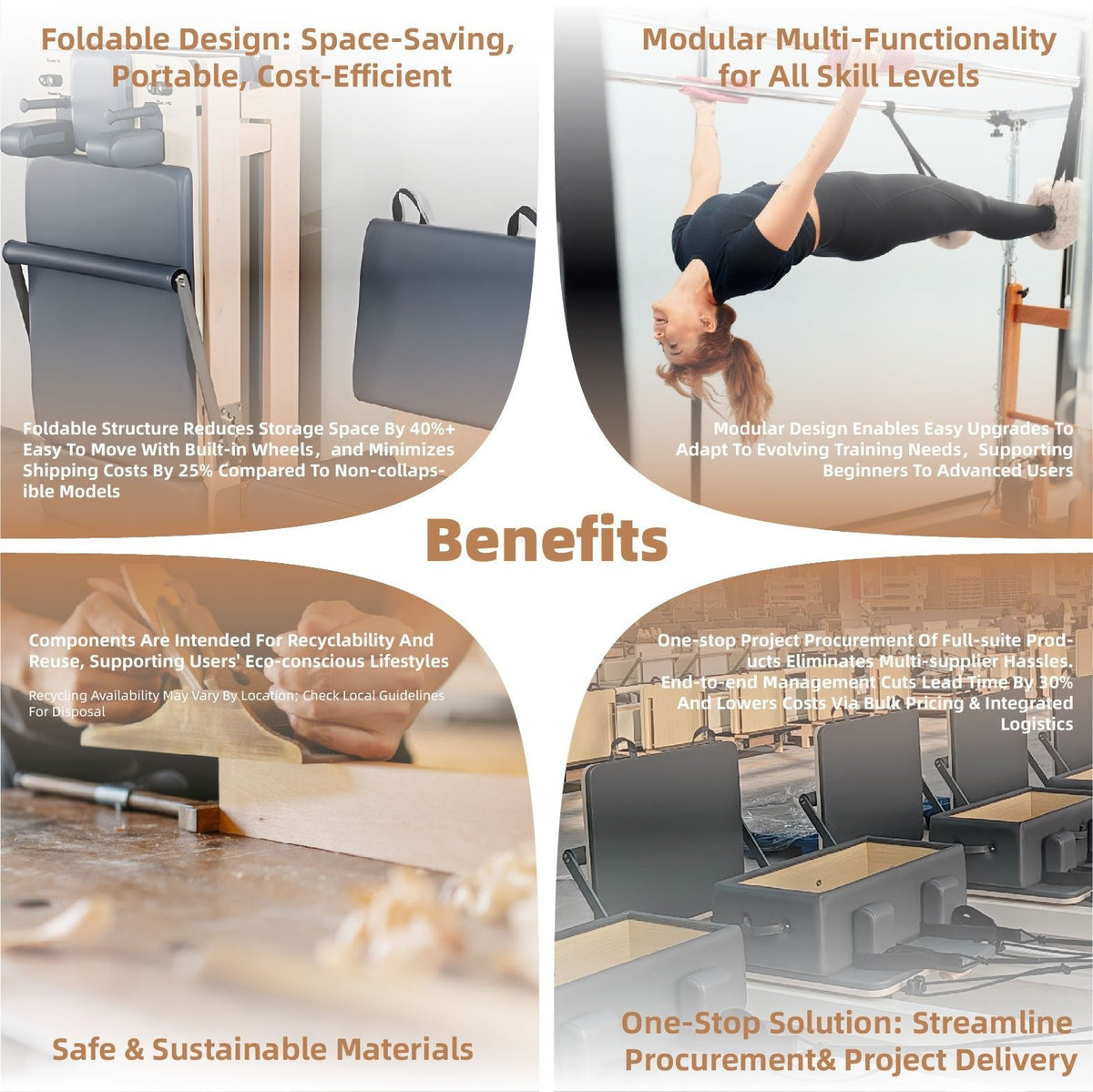 Classic Professional Solid Wood Pilates Reformer