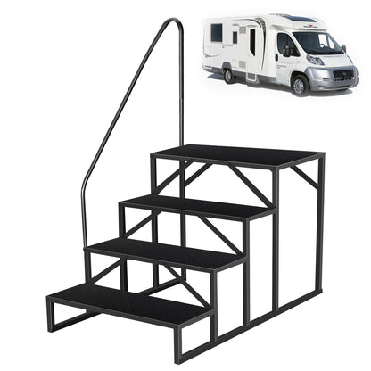 Hot Tub Steps Outdoor, 2 RV Steps with Handrail, Portable RV Stairs 3 Step, Heavy Duty Truck Camper Steps Ladders for Travel Trailers, 5th Wheel, Motor Home, Spa, and Porch