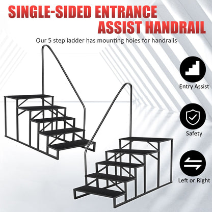Hot Tub Steps Outdoor, 2 RV Steps with Handrail, Portable RV Stairs 3 Step, Heavy Duty Truck Camper Steps Ladders for Travel Trailers, 5th Wheel, Motor Home, Spa, and Porch