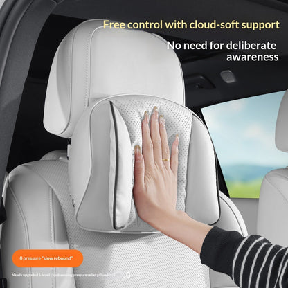 Nappa Leather Car Headrest Neck Pillow – Silk Cotton Fill, 7 Premium Colors