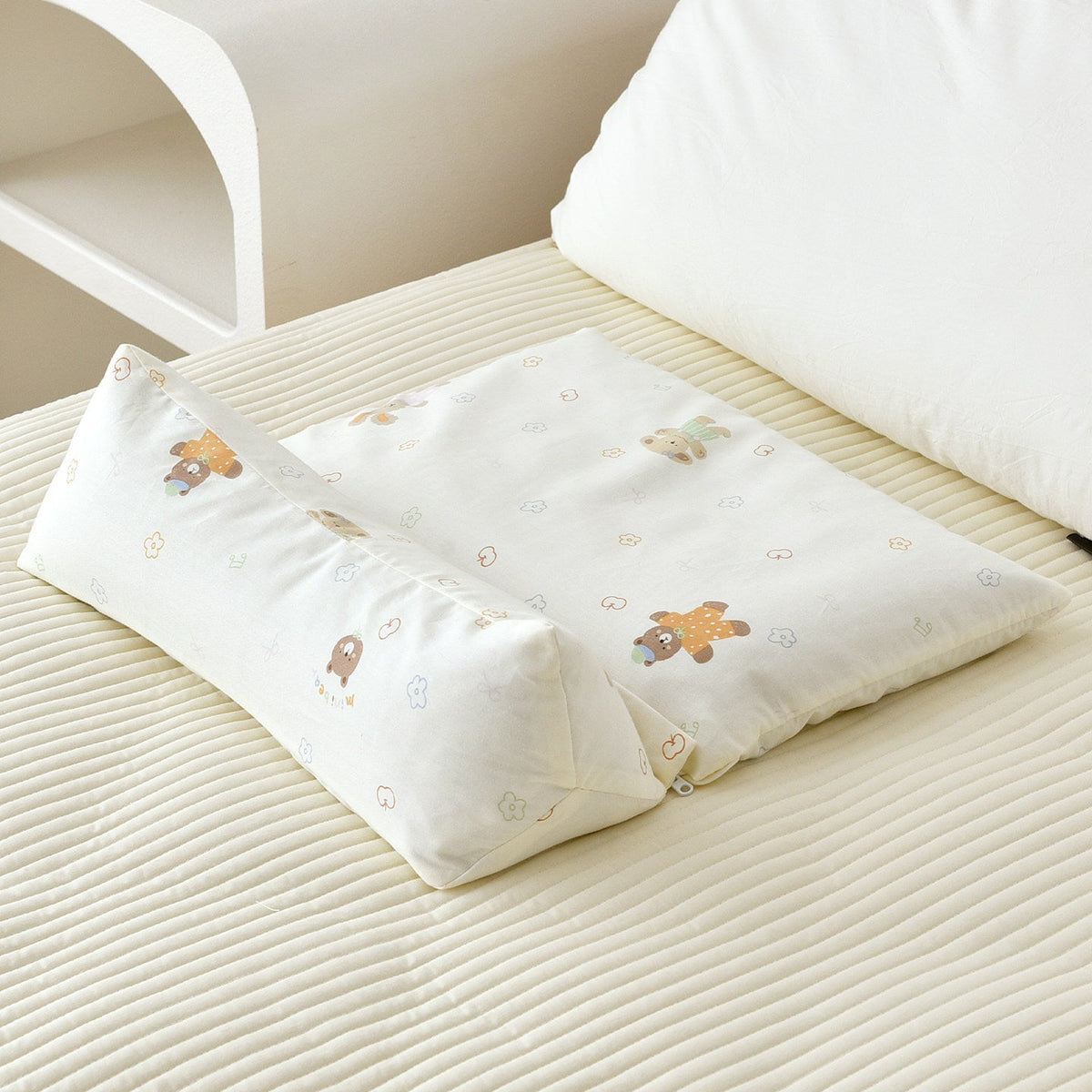 Cotton Neck Pillow with Removable Cushion, 42 × 43 × 4 cm