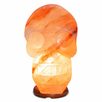 Skull Shaped Salt Lamp - 9.5" avg. - Cord, Bulb, Dimmer