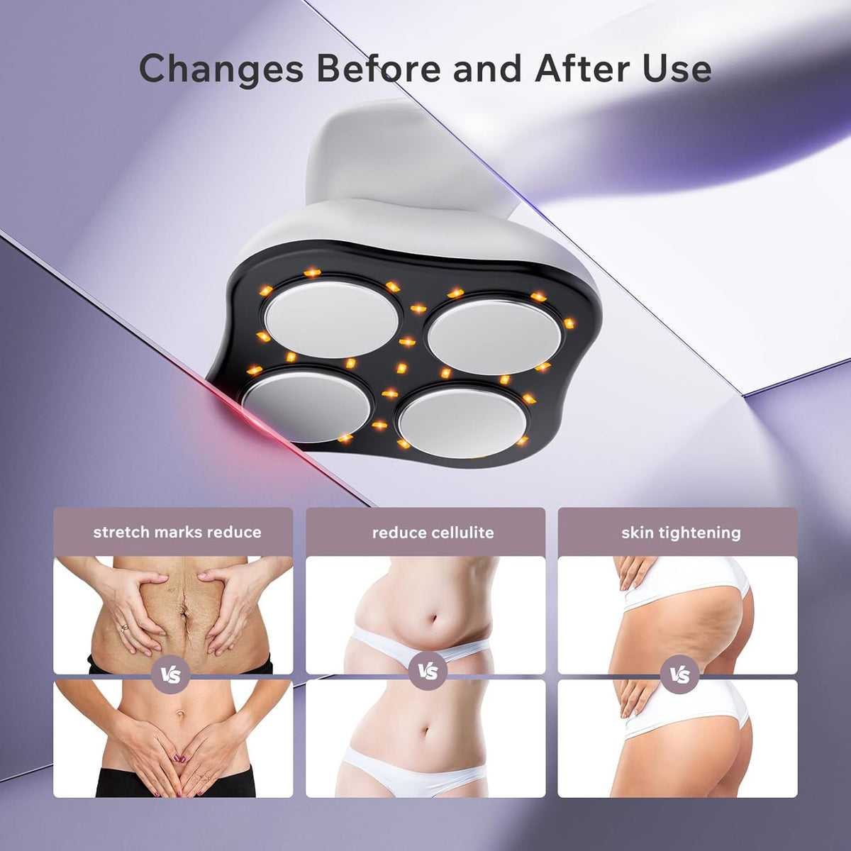Depsoul Cellulite Massager Body Machine - 3 Modes 10 Levels with Heating Function Electric Massage Machine Body for Leg, Arm, Belly, Waist, Buttocks, Back