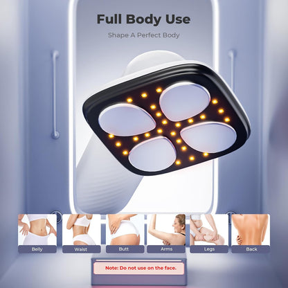 Depsoul Cellulite Massager for Women Handheld Body Massager - Cordless Massager for Belly, Arm, Waist, Leg, Butt, Back, White-4g9722