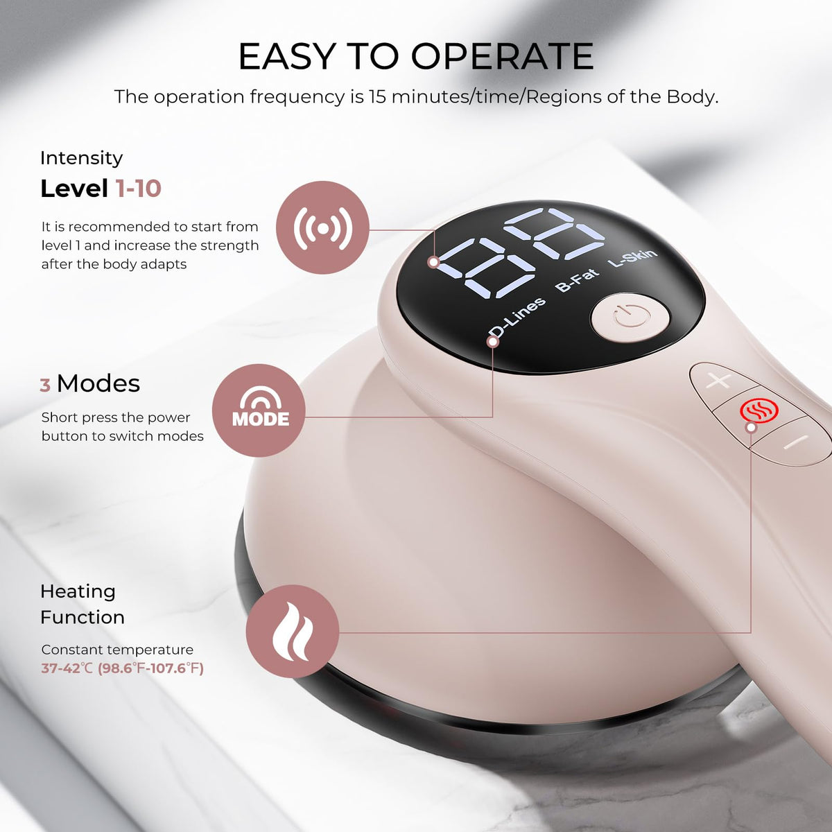 Depsoul Cellulite Massager for Women Handheld Body Massager - Cordless Massager for Belly, Arm, Waist, Leg, Butt, Back, White-4g9722