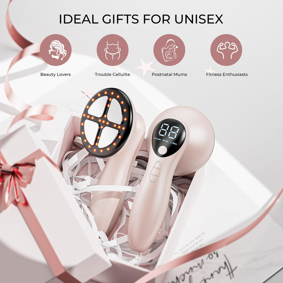 Depsoul Cellulite Massager for Women Handheld Body Massager - Cordless Massager for Belly, Arm, Waist, Leg, Butt, Back, White-4g9722