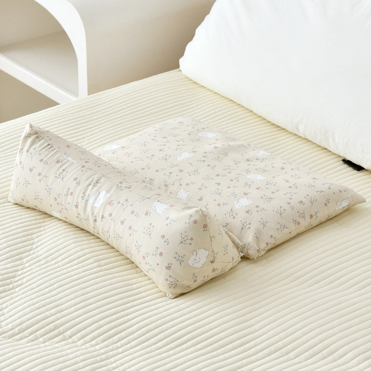 Cotton Neck Pillow with Removable Cushion, 42 × 43 × 4 cm
