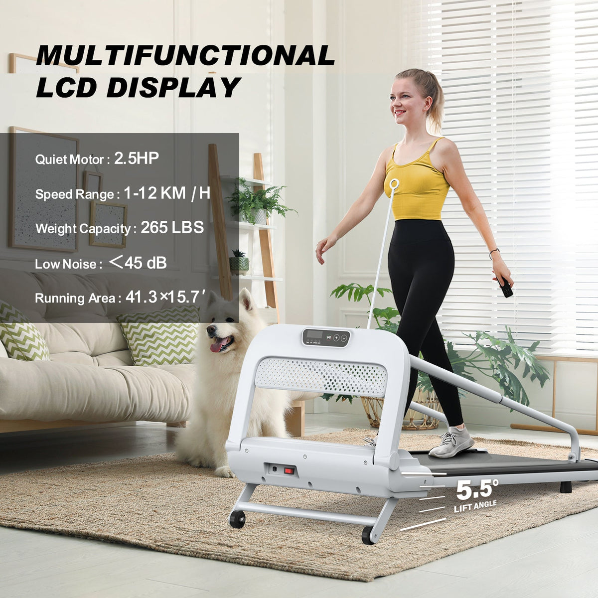 Quiet Smart Pet Treadmill with Adjustable Speed – For Small/Medium Dogs