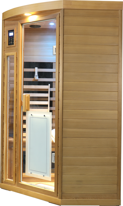 Low EMF Far-Infrared Two Person Sauna with LCD Touch Control - Natural Red Cedar