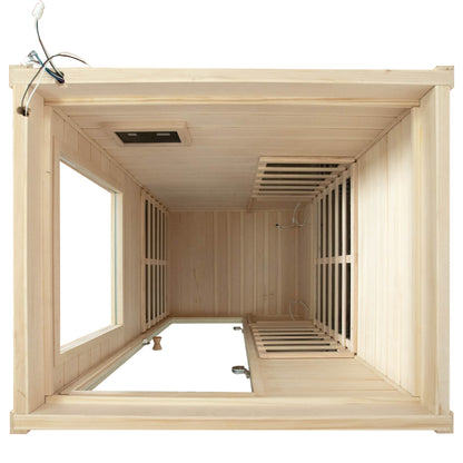 Far Infrared Sauna Room with 5 Epoxy Heating Panels - Spruce Wood
