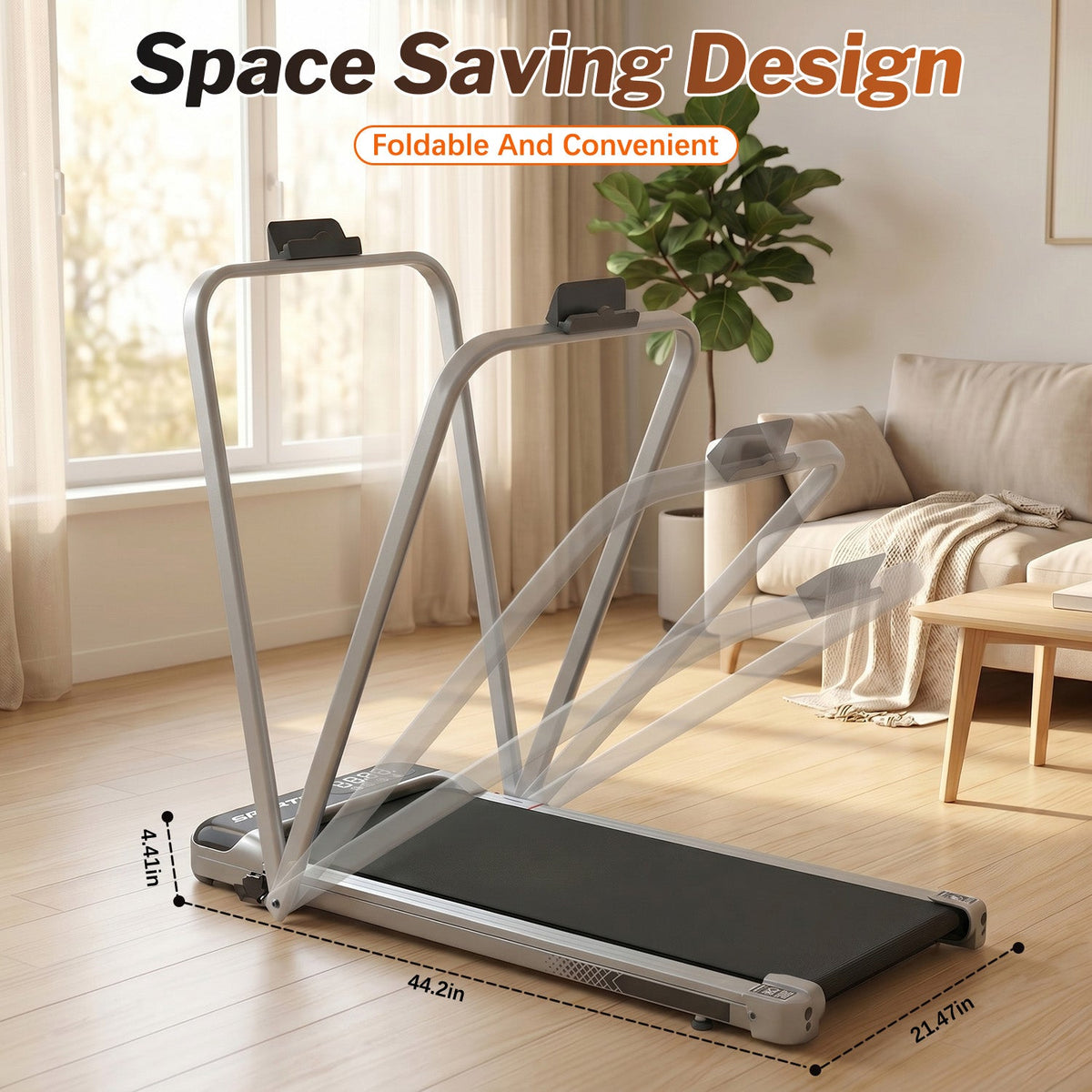3-In-1 Under Desk Treadmill with Incline - Antique Silver