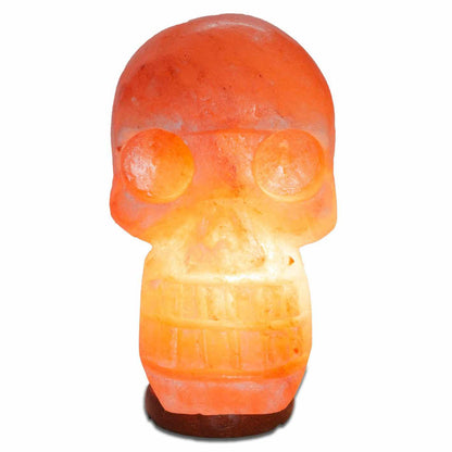Skull Shaped Salt Lamp - 9.5" avg. - Cord, Bulb, Dimmer