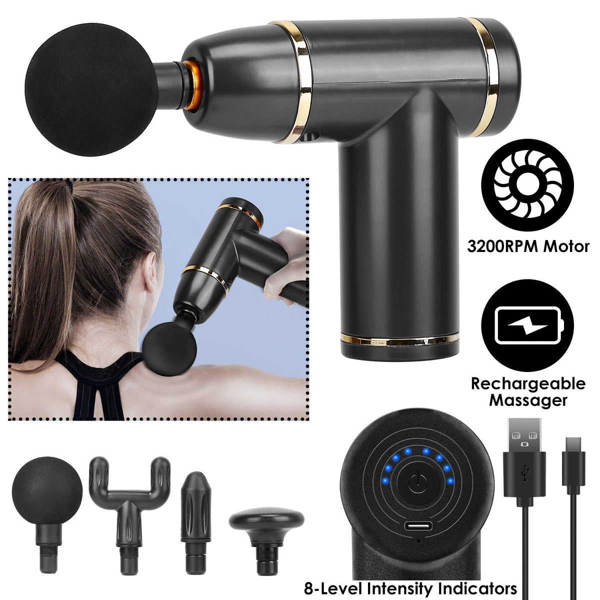 Percussion Massage Gun USB Type C