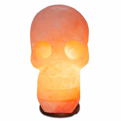 Skull Shaped Salt Lamp - 9.5" avg. - Cord, Bulb, Dimmer