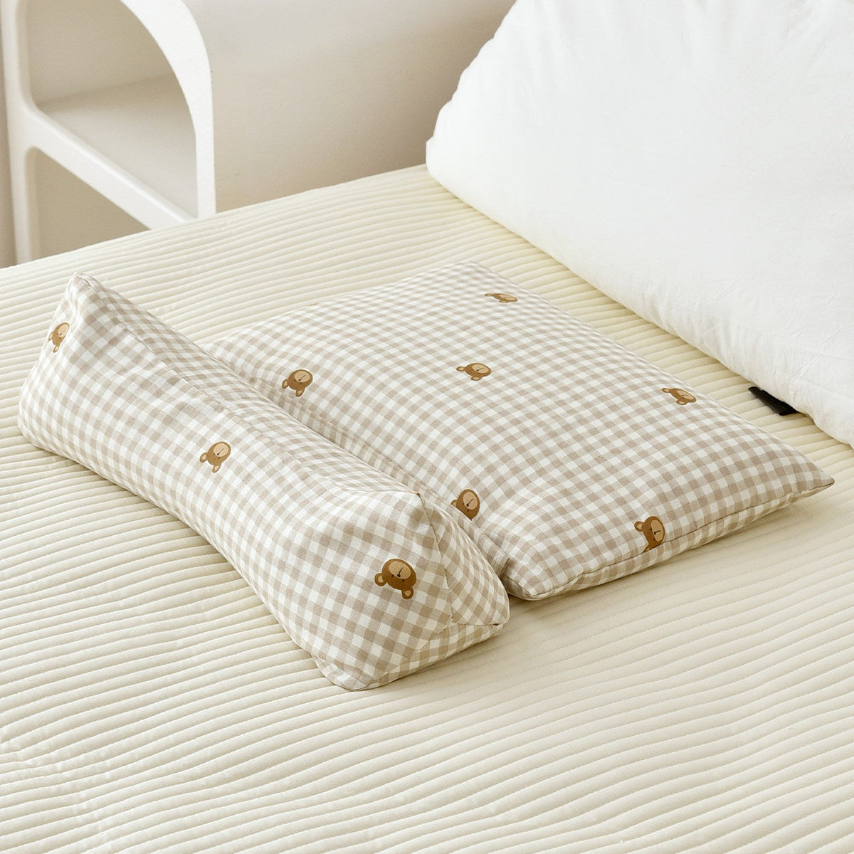 Cotton Neck Pillow with Removable Cushion, 42 × 43 × 4 cm