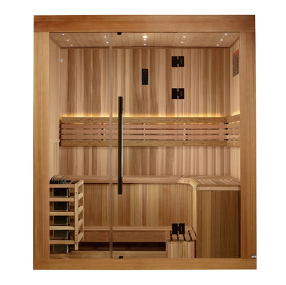 Golden Designs "Copenhagen Edition" 3-Person Traditional Sauna – Canadian Red Cedar & Pacific Premium Clear Cedar