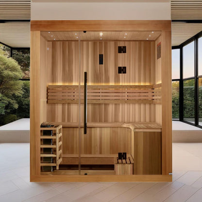 Golden Designs "Copenhagen Edition" 3-Person Traditional Sauna – Canadian Red Cedar & Pacific Premium Clear Cedar
