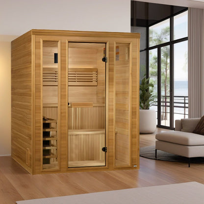 Golden Designs Engelberg Edition 6-Person Traditional Steam Sauna - Premium Clear Cedar