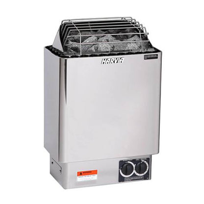 Harvia KIPB Wet Dry Electric Sauna Heater Stove With Built-In Controls & Sauna Stones (SAK47351)