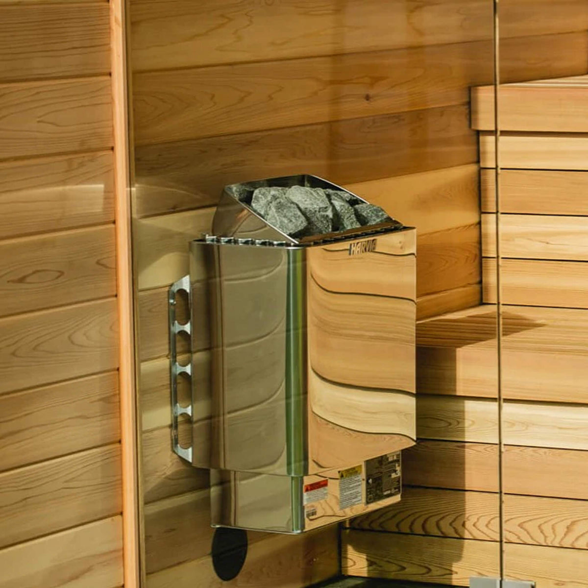 Harvia KIP60W 6KW UL Certified Electric Sauna Heater With Xenio CX170 Digital WIFI Control & Sauna Stones (SAK34791)