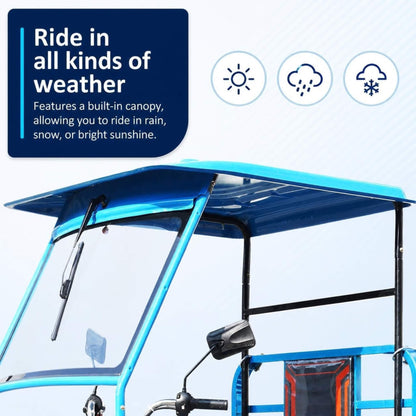 Heavy-Duty 1000W Electric Cargo Tricycle With Canopy (SAK12863)
