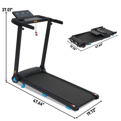 Folding Treadmill for Home with 3.0HP Motor and Bluetooth - Black