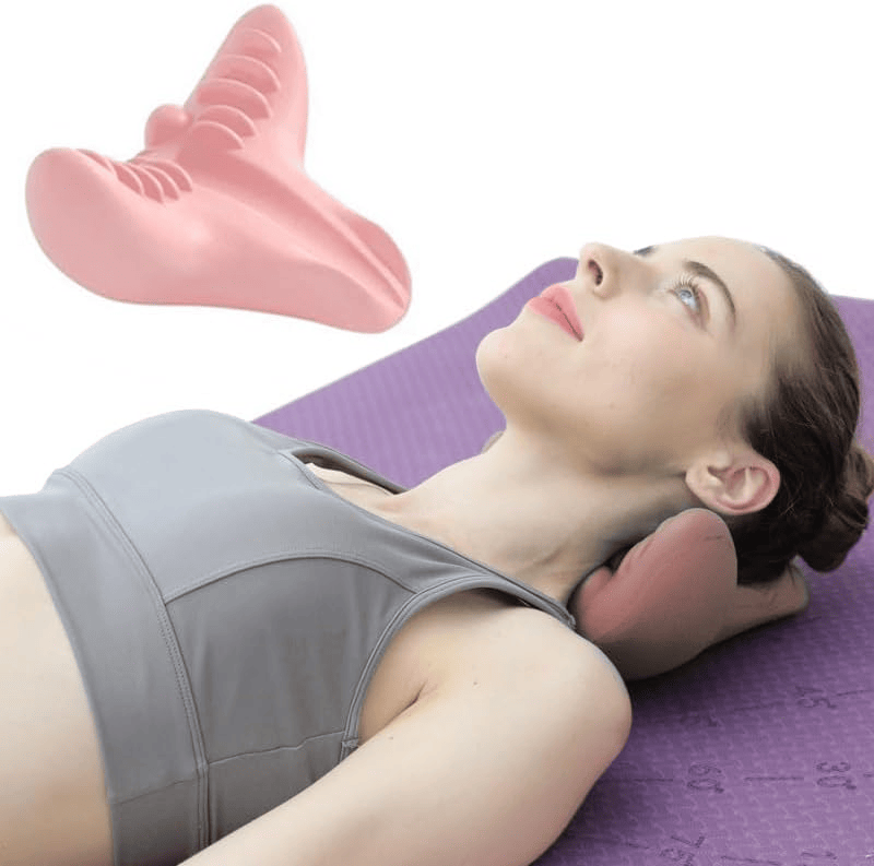 Neck and Shoulder Relaxer, Cervical Traction Device Acupressure Neck Shoulder Back Support Massage Pillow, Neck Stretcher Massager, Posture Corrector for Pain Relief, Cervical Spine Alignment
