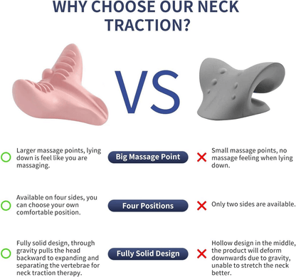 Neck and Shoulder Relaxer, Cervical Traction Device Acupressure Neck Shoulder Back Support Massage Pillow, Neck Stretcher Massager, Posture Corrector for Pain Relief, Cervical Spine Alignment