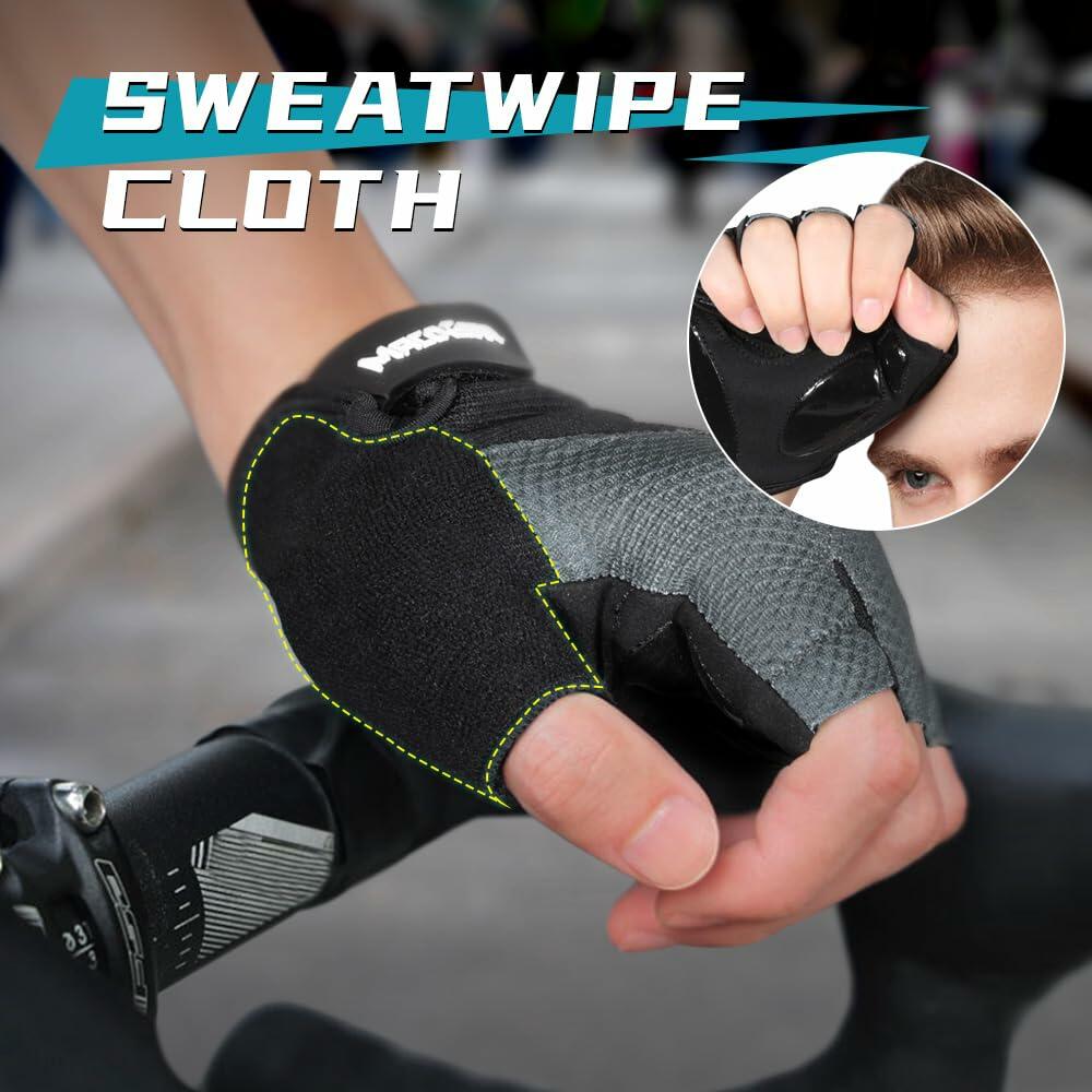 WTACTFUL Half Finger Cycling Gloves for Men/Women – Workout & Biking, Black L