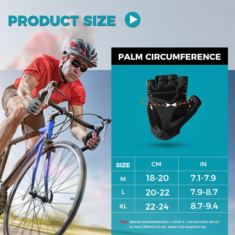 WTACTFUL Half Finger Cycling Gloves for Men/Women – Workout & Biking, Black L