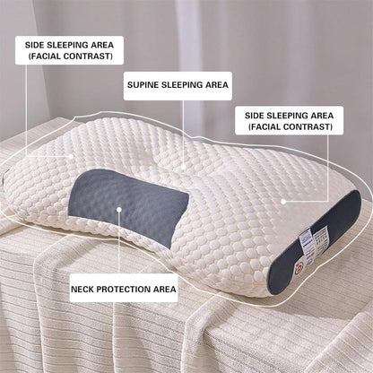Knitted Antibacterial Cotton Massage Neck Pillow with Removable Cover
