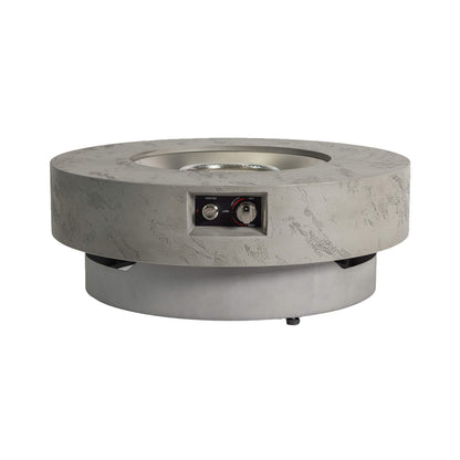 Premium 34-Inch Round Propane Fire Table 50K BTU With Glass Stones (SAK92471)