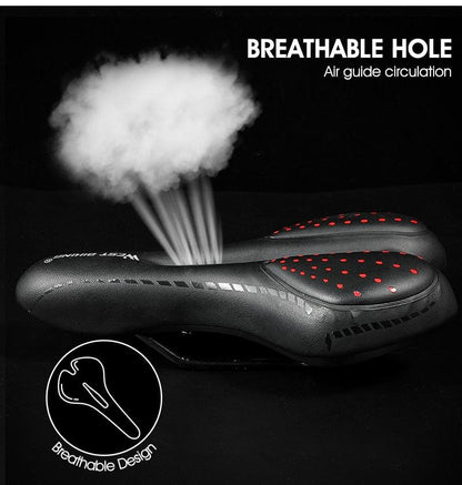 Bike Saddle Mountain Road Bike Seat PU Leather Gel Filled Cycling Cushion Comfortable Shockproof Bicycle Saddle Seat Cushion For Men Comfort Bike Saddle Anti-Slip Bicycle Saddle Waterproof Bicycle Seat For Mountain Bike Seat
