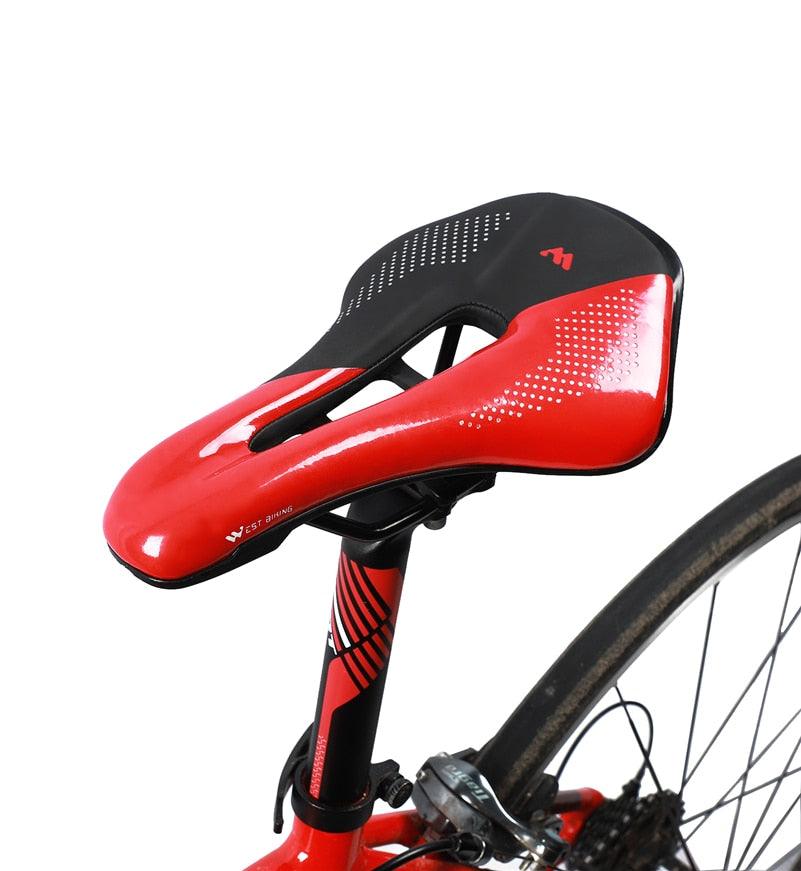 Bike Saddle Mountain Road Bike Seat PU Leather Gel Filled Cycling Cushion Comfortable Shockproof Bicycle Saddle Seat Cushion For Men Comfort Bike Saddle Anti-Slip Bicycle Saddle Waterproof Bicycle Seat For Mountain Bike Seat