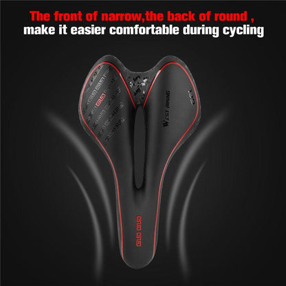 Bike Saddle Mountain Road Bike Seat PU Leather Gel Filled Cycling Cushion Comfortable Shockproof Bicycle Saddle Seat Cushion For Men Comfort Bike Saddle Anti-Slip Bicycle Saddle Waterproof Bicycle Seat For Mountain Bike Seat