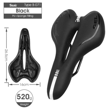 Bike Saddle Mountain Road Bike Seat PU Leather Gel Filled Cycling Cushion Comfortable Shockproof Bicycle Saddle Seat Cushion For Men Comfort Bike Saddle Anti-Slip Bicycle Saddle Waterproof Bicycle Seat For Mountain Bike Seat