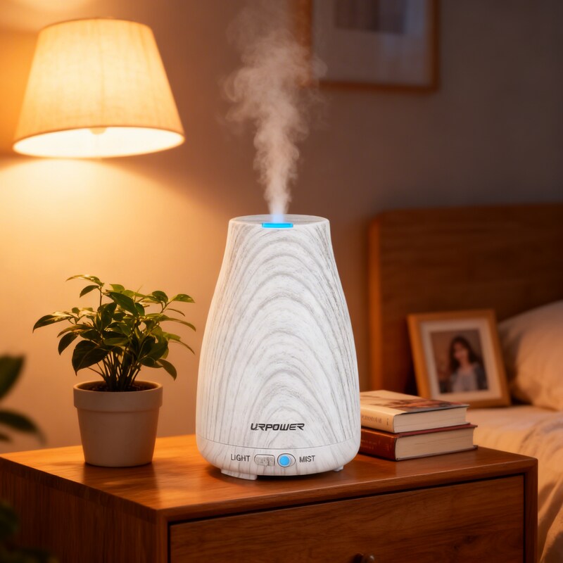 URPOWER Essential Oil Diffuser Mini Wood Grain Cool Mist Humidifier Aromatherapy