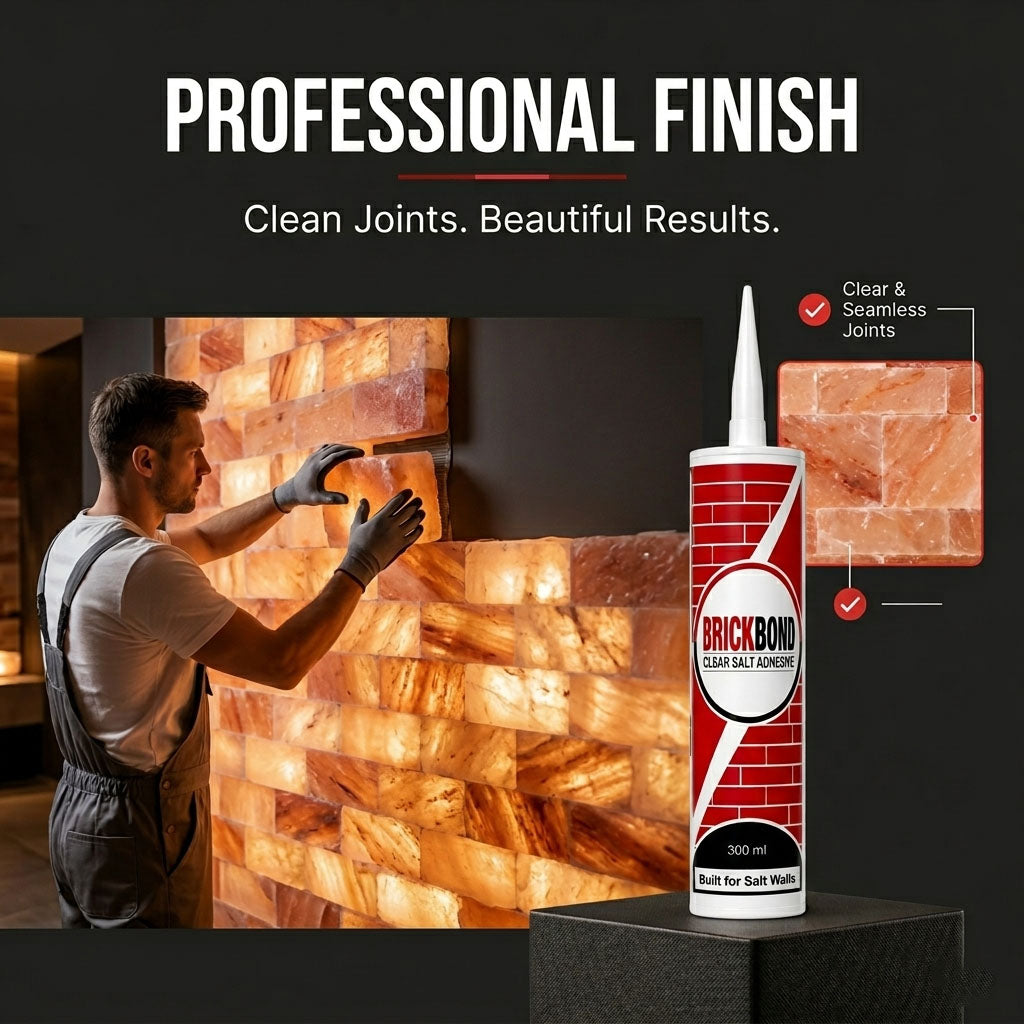 BrickBond - Himalayan Salt Adhesive for Joining Salt Bricks Salt Wall, Transparent